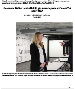 Icon of BDN 2.22.2017 Governor Walker Gets Sneak Peek At CareerTek