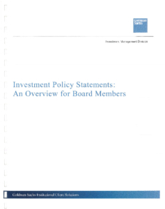 Icon of Investment Policy Statements- An Overview For Board Members